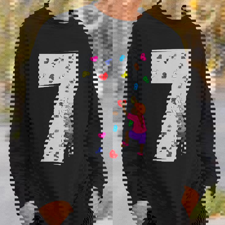 キッズ 7歳の誕生日パーティーケーキクライマークライムボルダリング スウェットシャツ 彼への贈り物