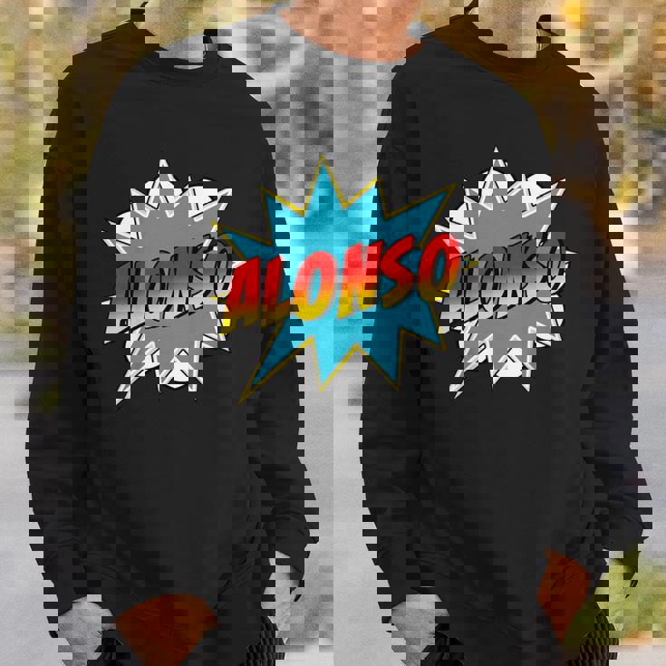 キッズ 男の子 アロンソ 名前 コミック 本 スーパーヒーロー スウェットシャツ 彼への贈り物