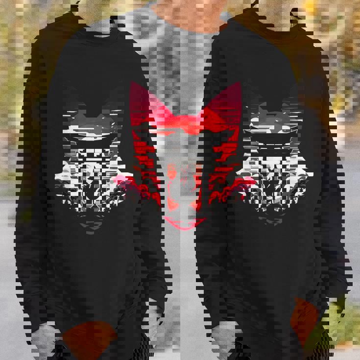 キツネ キツネ 九尾狐シルエット アニメ好き スウェットシャツ 彼への贈り物