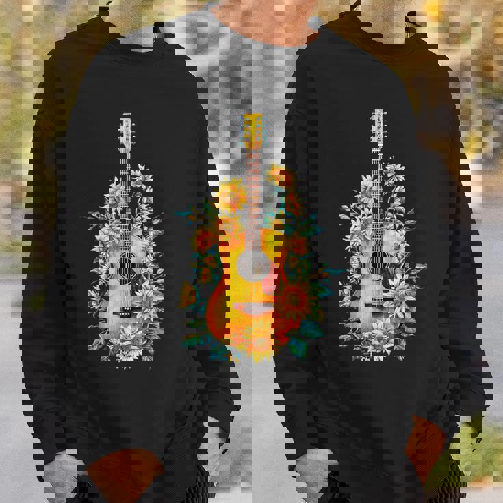 ギター 面白tシャツ おもしろ ギタリスト 服 音楽 メンズ キッズ ネタ 服 オリジナル 軽音 ひまわり スウェットシャツ 彼への贈り物