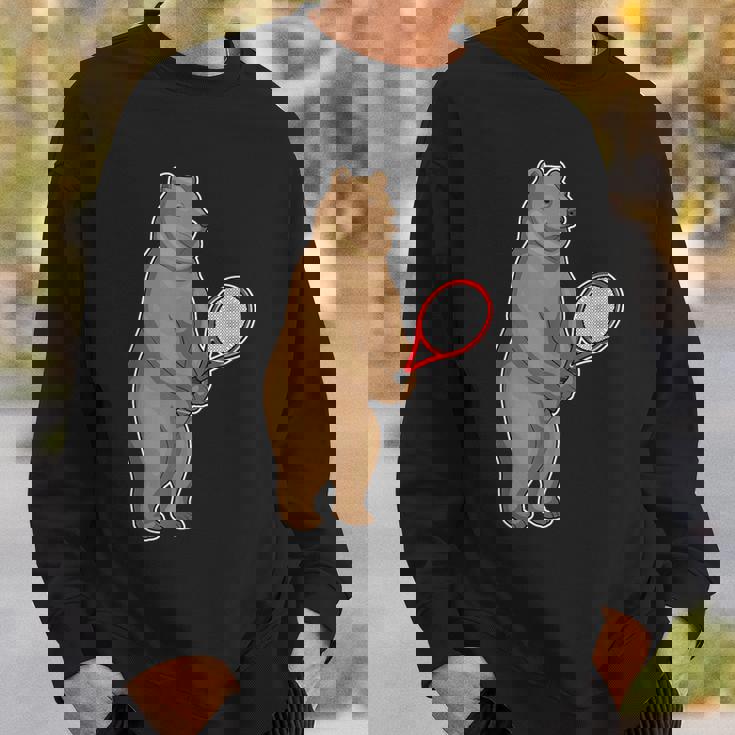 クマ テニス テニスラケット スポーツ スウェットシャツ 彼への贈り物