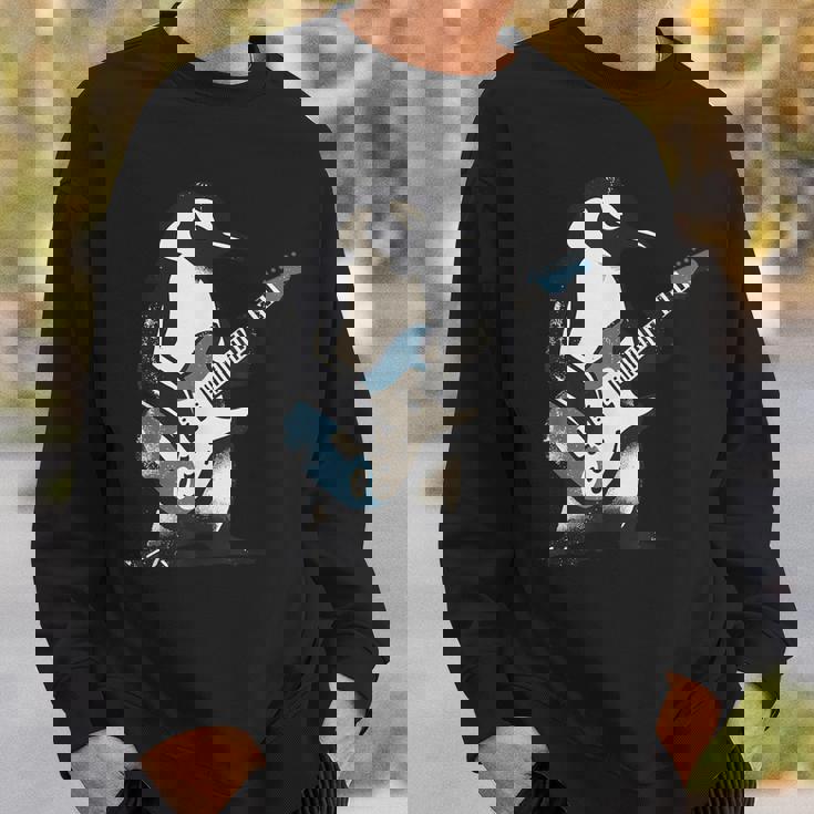 クールなペンギン ギターを弾く 音楽愛好家 ペンギン ギター 面白い スウェットシャツ 彼への贈り物