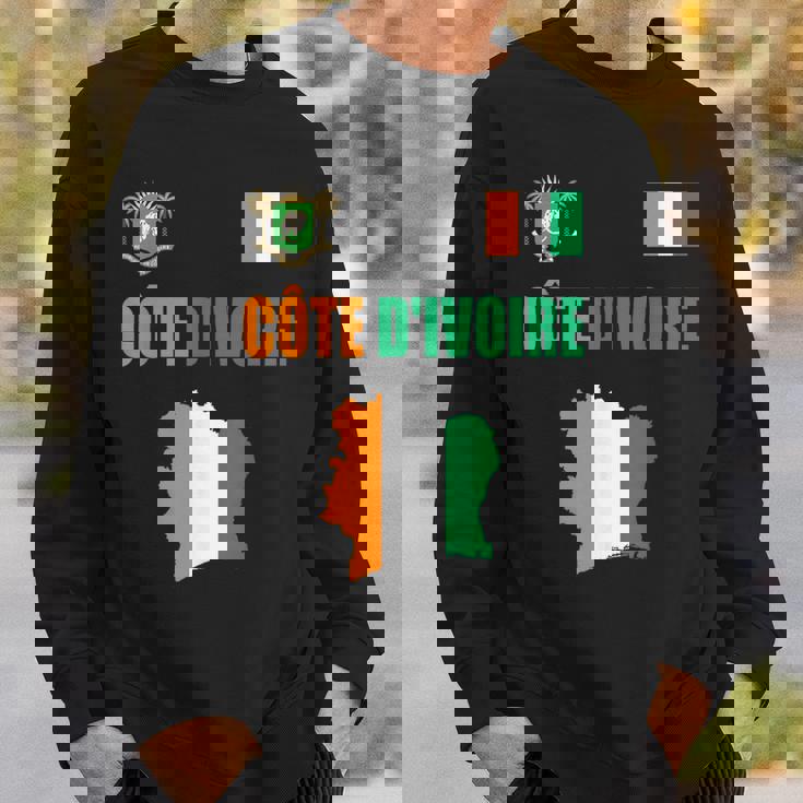 コートジボワール国旗 コートジボワール地図 スウェットシャツ 彼への贈り物