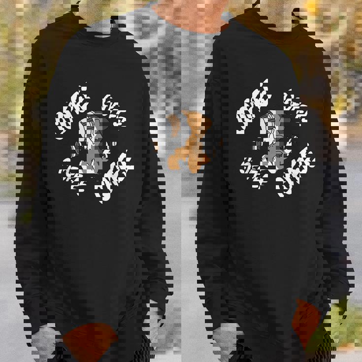 コーヒーシェットランド・シープドッグ犬 スウェットシャツ 彼への贈り物