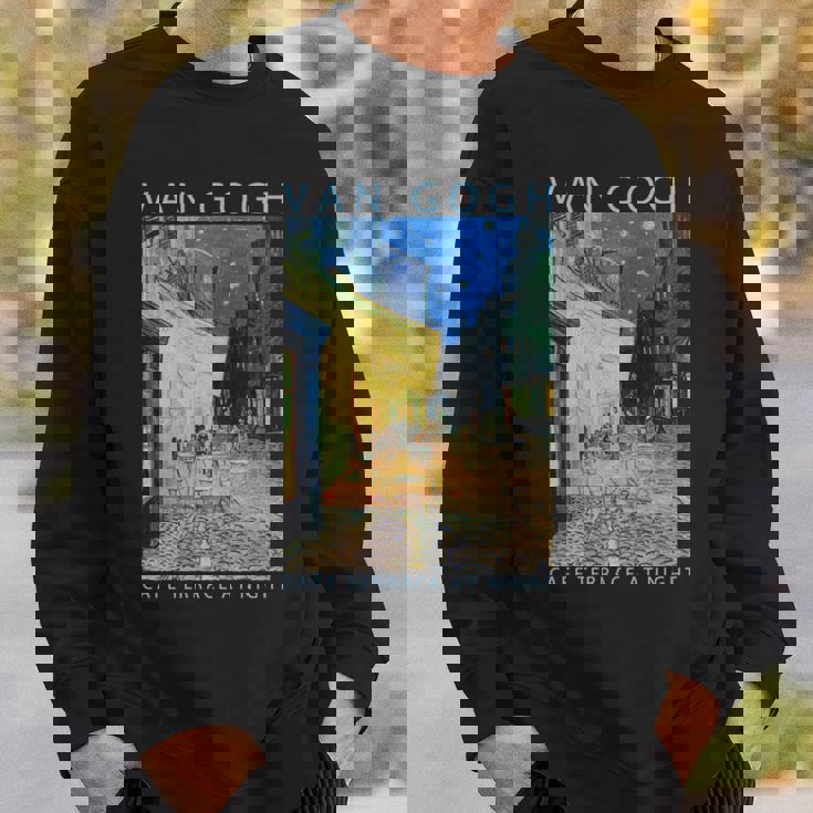 ゴッホ 面白いtシャツ アート 夜のカフェテラス 印象派 絵画 メンズ レディース 面白い 服 美術 油彩画 長袖tシャツ スウェットシャツ 彼への贈り物