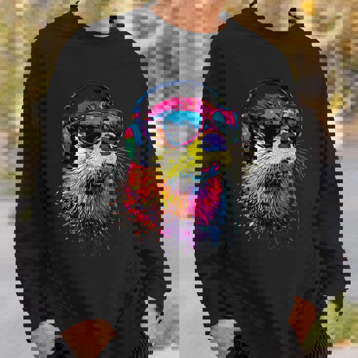 サングラスをかけたラッコ ラッコ大好き テンテン かわいい カワウソ スウェットシャツ 彼への贈り物