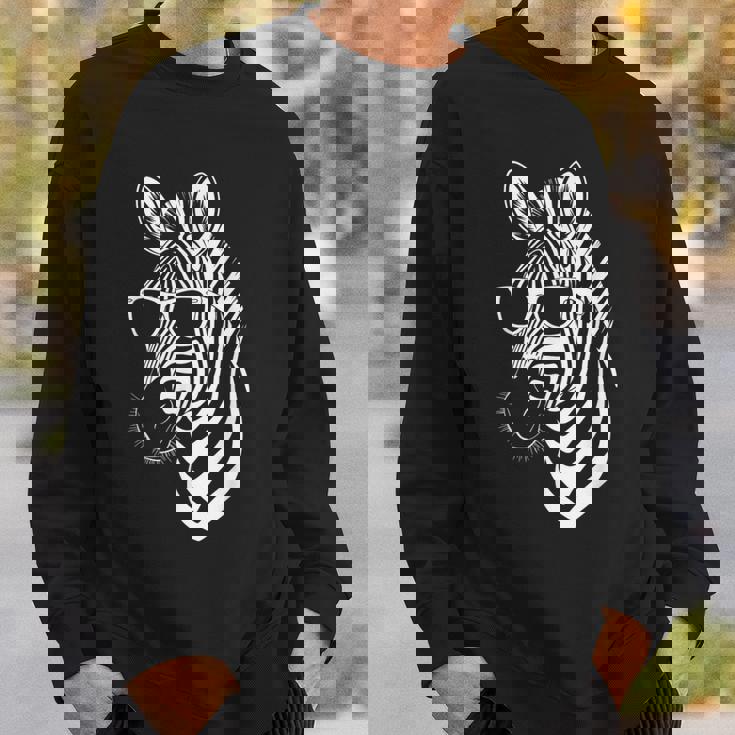サングラス付きゼブラ おもしろゼブラ スウェットシャツ 彼への贈り物