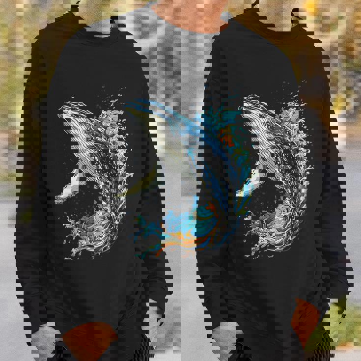 ザトウクジラ 動物 グラフィック イラスト ザトウクジラ スウェットシャツ 彼への贈り物