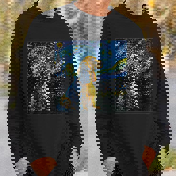 シュルレアリスム 星月夜 イングリッシュコッカースパニエル犬 スウェットシャツ 彼への贈り物