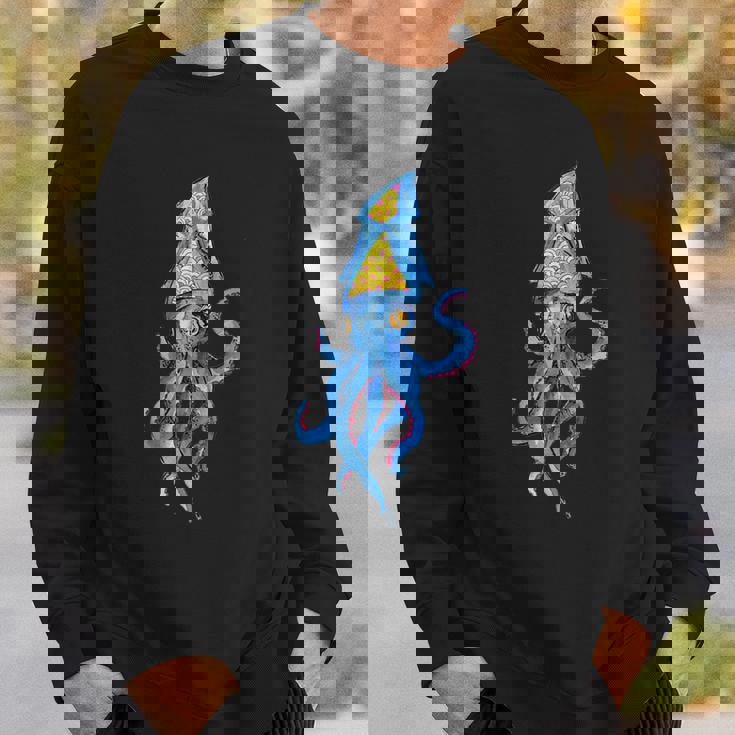 シュールリアルブルーイカ スウェットシャツ 彼への贈り物