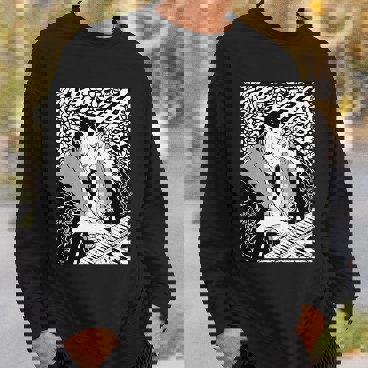 シンセサイザー テクノ 音楽 面白い サムライ シンセサイザー 長袖tシャツ スウェットシャツ 彼への贈り物