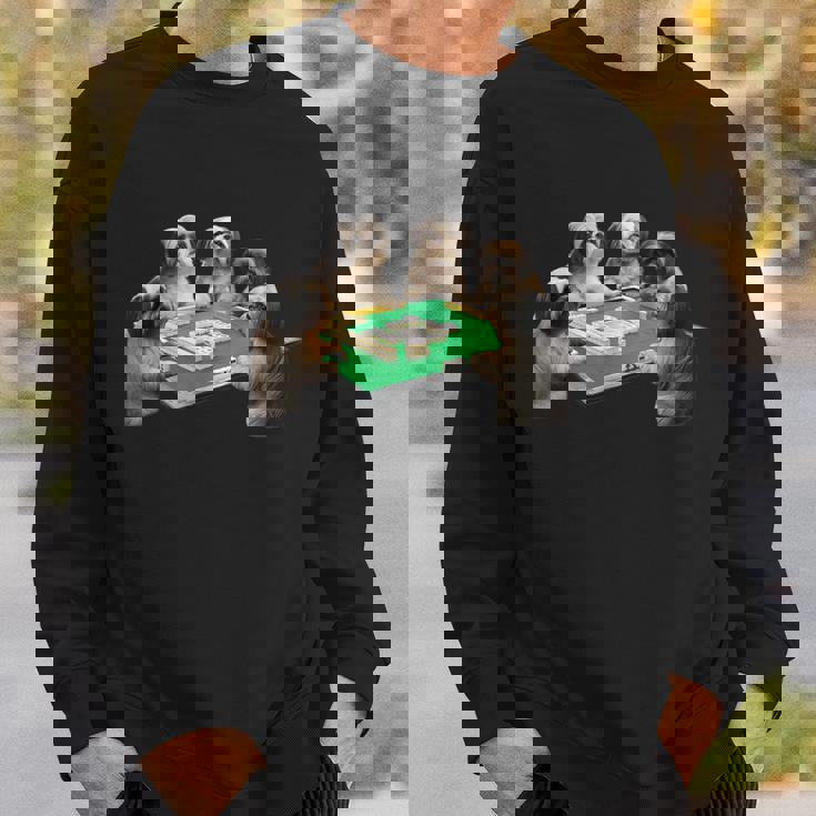 シーズー イヌ 麻雀 面白いtシャツ 犬 文字入り メンズ おもしろ 面白い 服 おもしろグッズ ネタ 雀士 スウェットシャツ 彼への贈り物