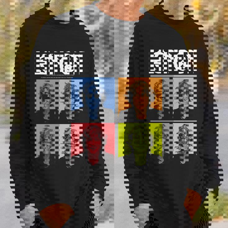 ジョン・レノン カラーブロック 長袖tシャツ スウェットシャツ 彼への贈り物