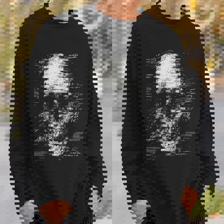 スカルアートグラフィックテキストモチーフドクロ スウェットシャツ 彼への贈り物