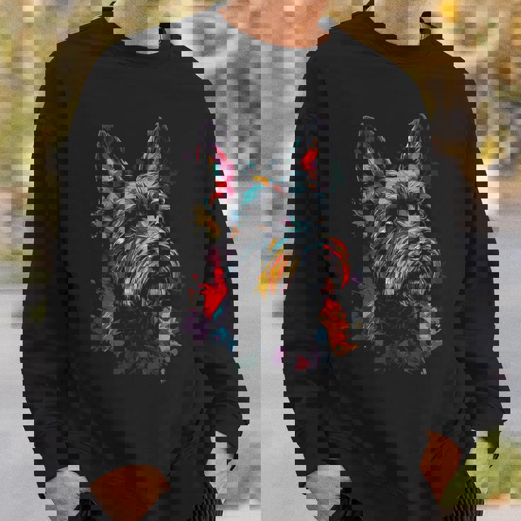 スコティッシュ・テリア 犬 グラフィック ペット アートワーク スコティッシュ・テリア スウェットシャツ 彼への贈り物