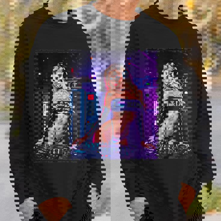 セクシーガールedmシャツメンズ–セクシーブロンドdjレイブ スウェットシャツ 彼への贈り物