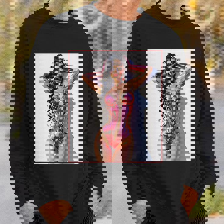 セクシーガールグラフィックtシャツ セクシー巨乳sfピンナップガール 長袖tシャツ スウェットシャツ 彼への贈り物