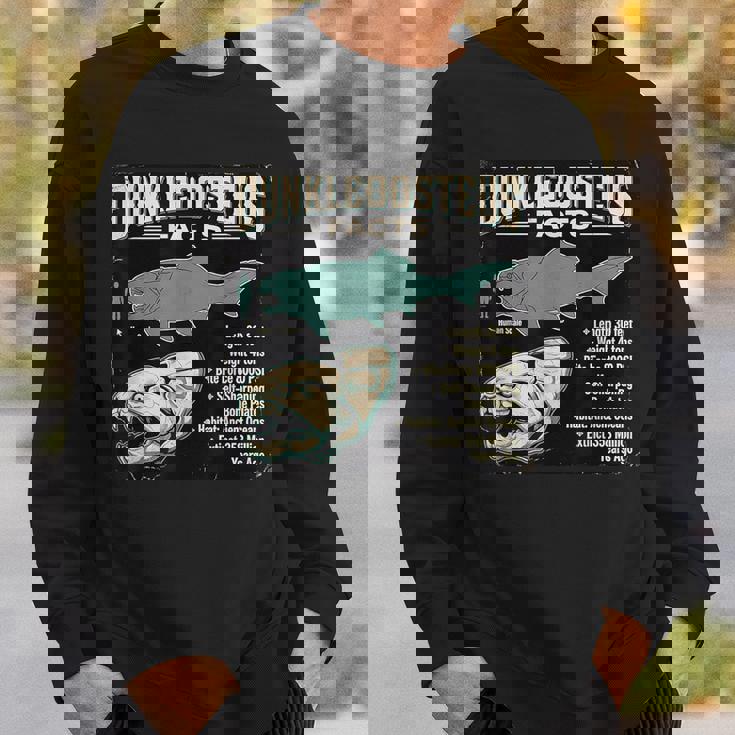 ダンクルオステウス Dunkleosteus Facts 古代魚 恐竜 海洋 生物 学習 図解 スウェットシャツ 彼への贈り物