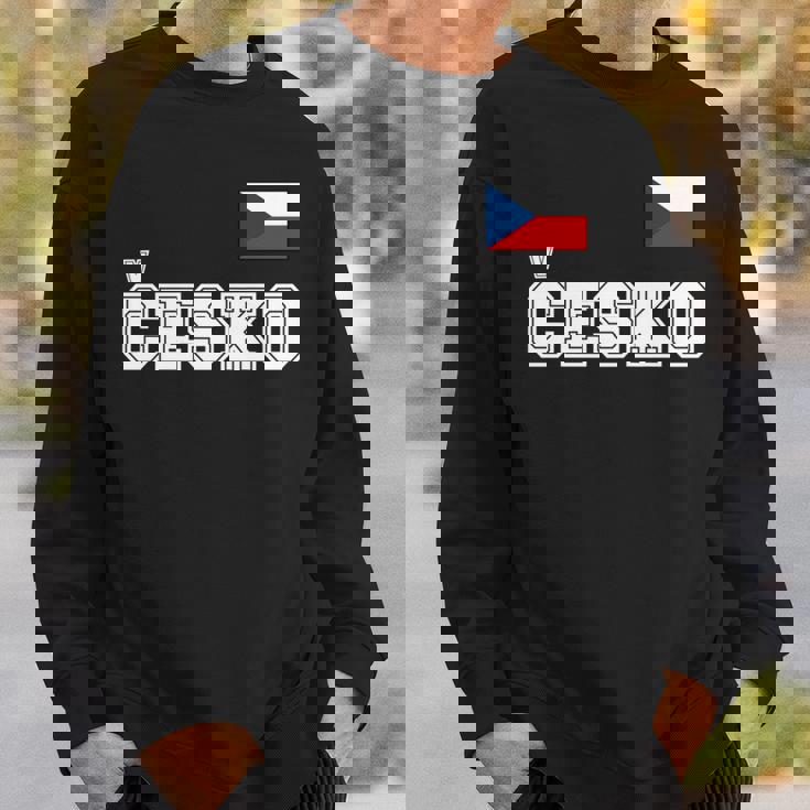 チェコ共和国 胸に Cesko 旗国旗 長袖tシャツ スウェットシャツ 彼への贈り物