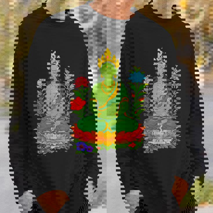 チベット仏陀瞑想 ヴァジュラヤナ グリーンタラ スウェットシャツ 彼への贈り物