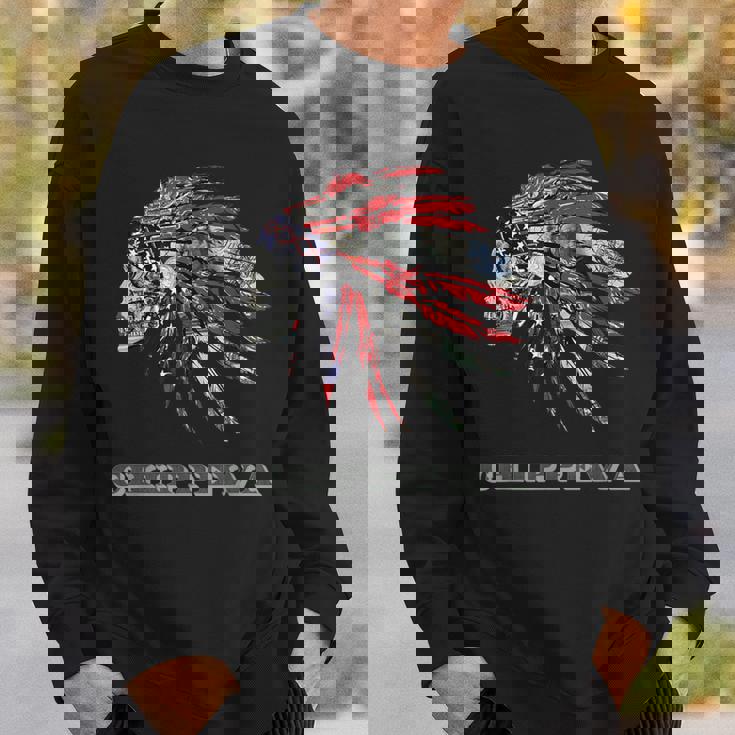 チペワ ネイティブアメリカン インディアン国旗 マネー ヘッドレス スウェットシャツ 彼への贈り物