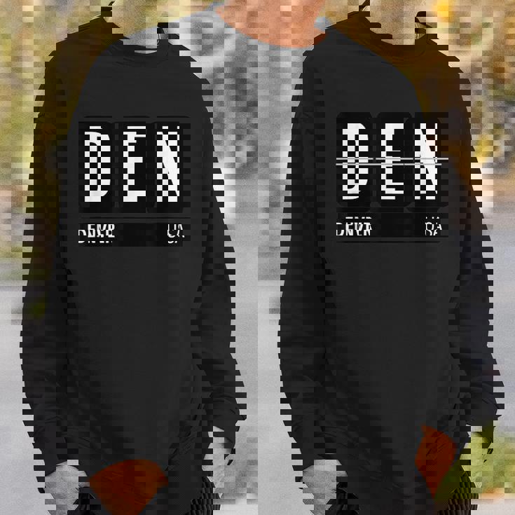 デンデンデンバー コロラドusa 旅行 お土産 白文字 スウェットシャツ 彼への贈り物