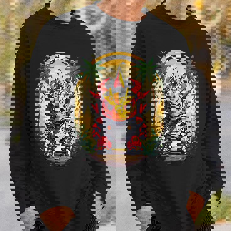 トリケラトプス恐竜ロボット トリケラトプスのマッチングデザイン スウェットシャツ 彼への贈り物