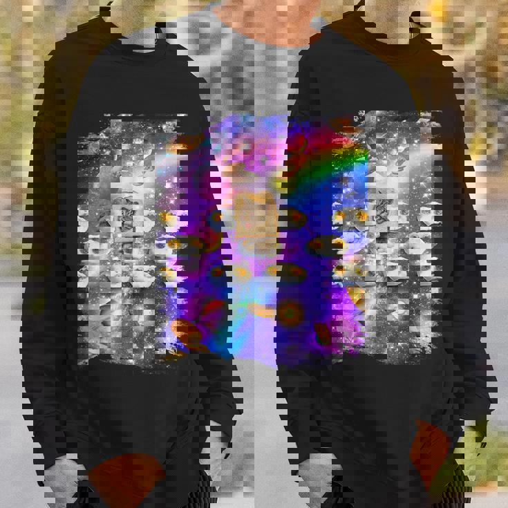 トーストスペース 猫 パンローフキャット レインボーギャラクシー スウェットシャツ 彼への贈り物