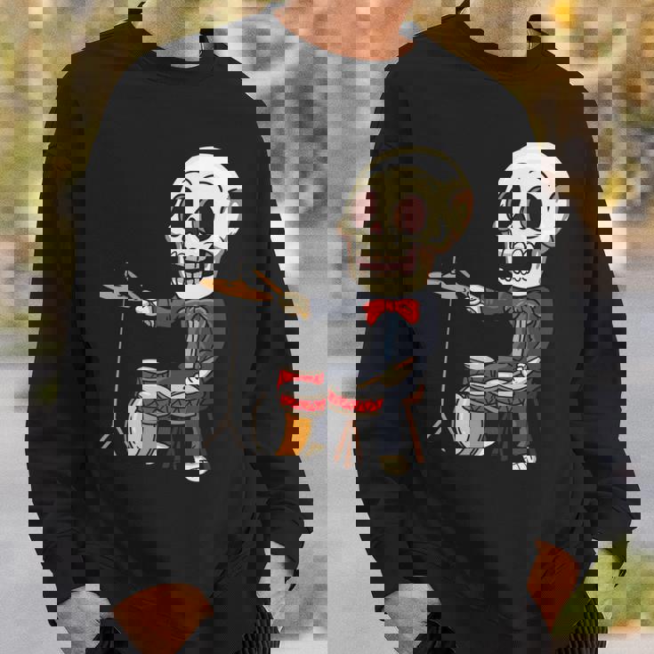 ドラミング スケルトン ドラム プレーヤー ドラマー パーカッション ドラム 長袖tシャツ スウェットシャツ 彼への贈り物