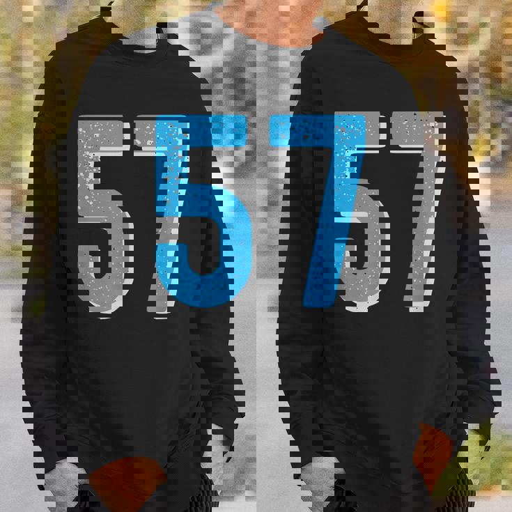 ナンバー 57 スポーツブルーナンバー スウェットシャツ 彼への贈り物