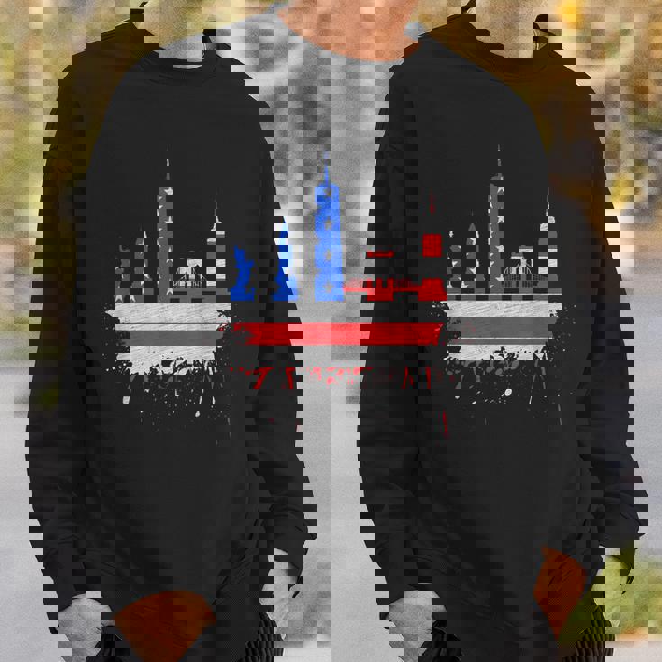 ニューヨーク・スカイライン 星条旗 アメリカ国旗アート Love Ny スウェットシャツ 彼への贈り物