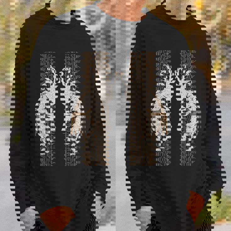 ネイティブアメリカン ココペリミュージシャンツインズ ボーダー2 楽しい スウェットシャツ 彼への贈り物