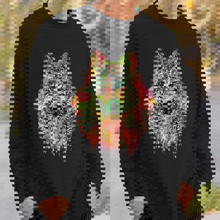 ネイティブアメリカンの羽 狼 星 プリティトレンディ スウェットシャツ 彼への贈り物