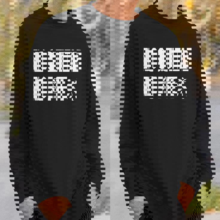 ノーギターノーライフ ギター好き ギター エレキギター ポップ音楽 ロック音楽 軽音部 バンド スウェットシャツ 彼への贈り物