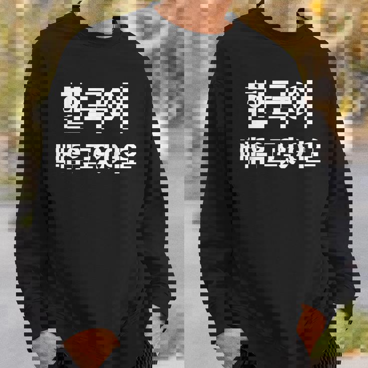 ハングルで書いた韓国語を勉強しています ハングク・ハングル・ドラマ スウェットシャツ 彼への贈り物