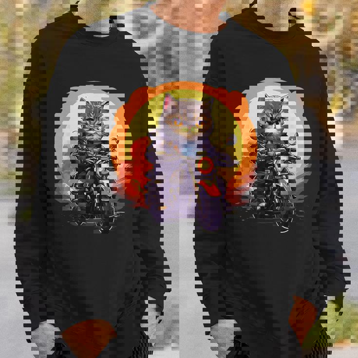 バイカー エキゾチック ショートヘア 猫 乗馬 オートバイ スウェットシャツ 彼への贈り物