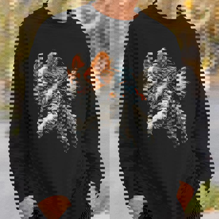 パピヨン 犬 モチーフ ペット イラスト パピヨン スウェットシャツ 彼への贈り物