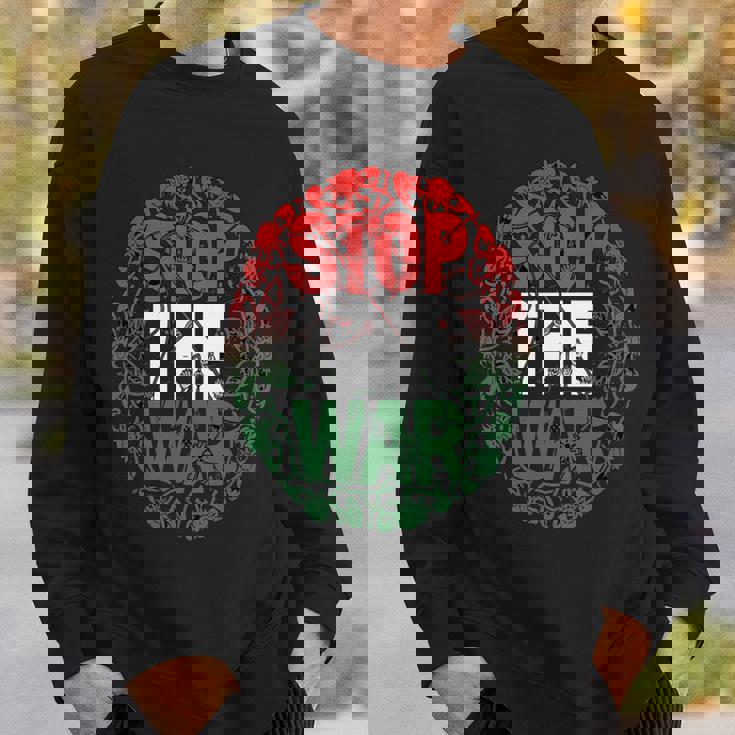 パレスチナ国旗 アラビア語タイポグラフィ パレスチナ国旗 長袖tシャツ スウェットシャツ 彼への贈り物