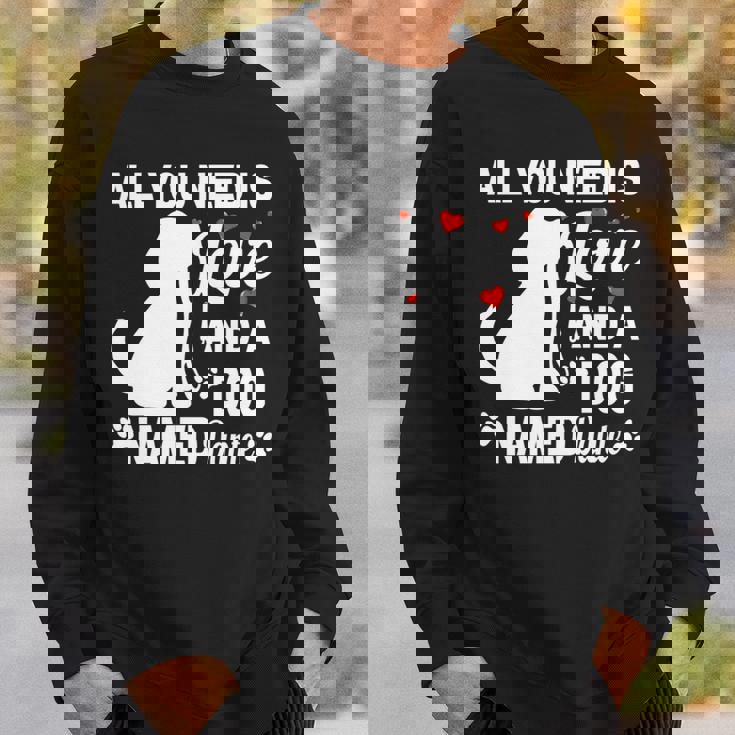 パーソナライズドドッグネームダンテかわいい犬ペット愛好家 長袖tシャツ スウェットシャツ 彼への贈り物