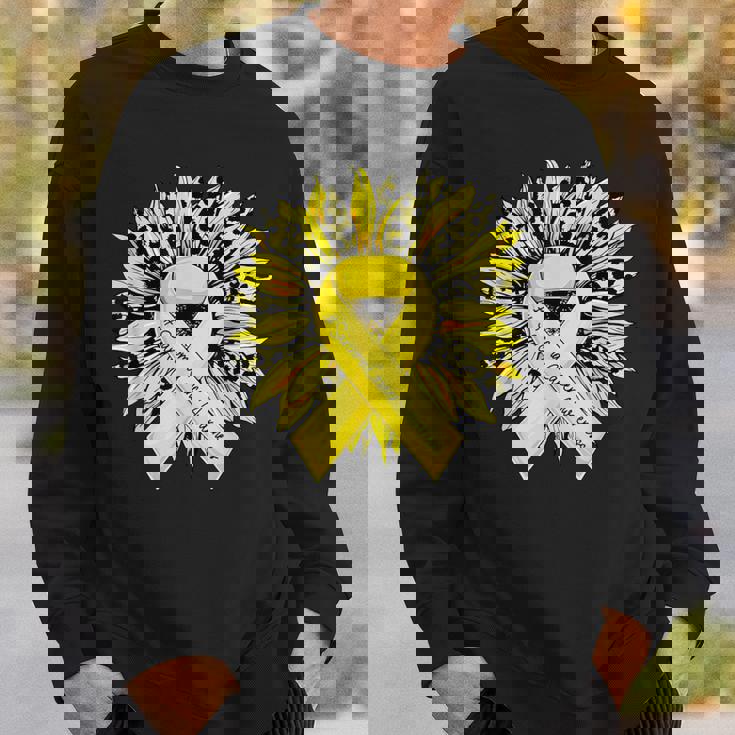 ヒョウ ヒマワリ イエローリボン 肉腫 がん啓発 スウェットシャツ 彼への贈り物