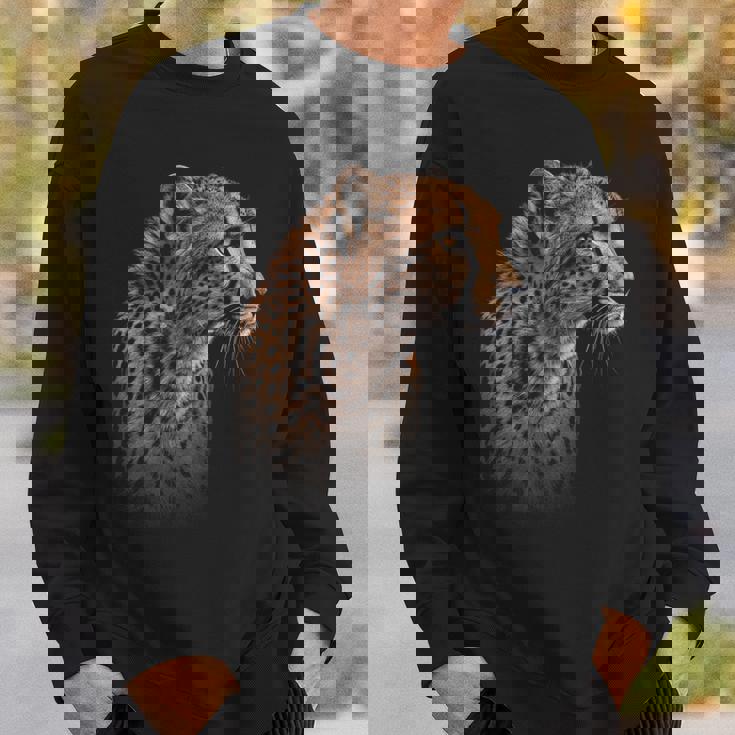 ヒョウチーター 虎 ヒョウの顔 ライオン 猫 スウェットシャツ 彼への贈り物