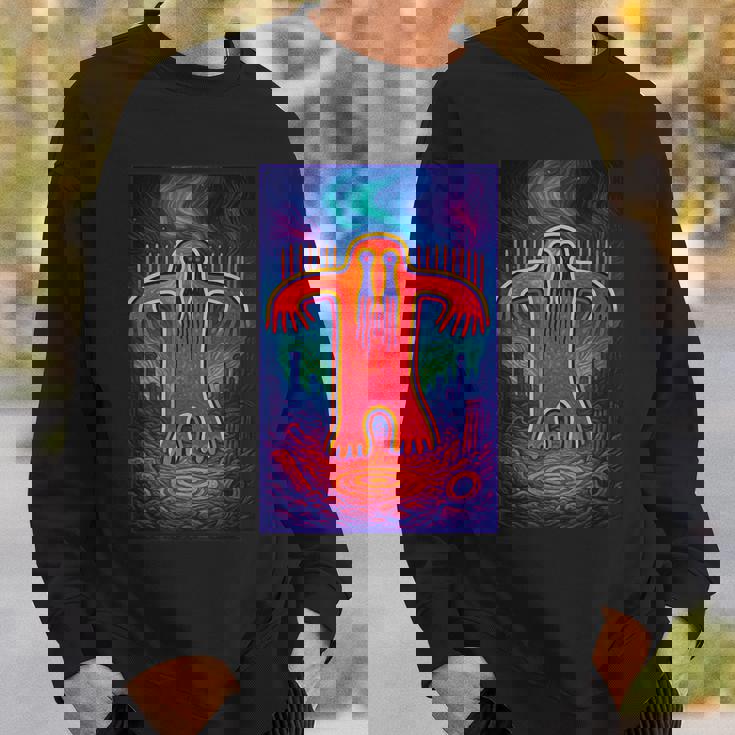 ビッグフット ペトログリフ – 古代サスカッチ洞窟アートデザイン スウェットシャツ 彼への贈り物