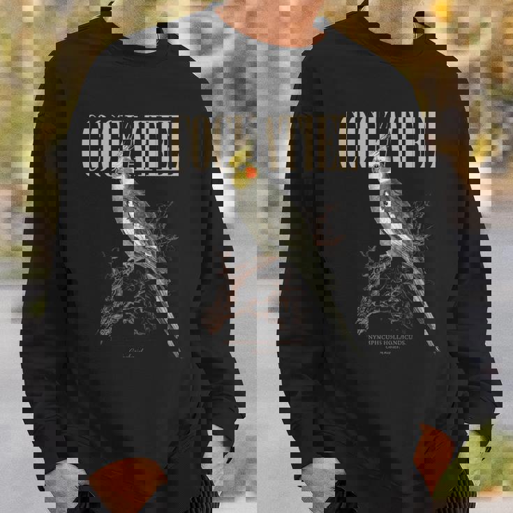 ビンテージ オカメインコ バードウォッチング アート 自然 愛 鳥 長袖tシャツ スウェットシャツ 彼への贈り物