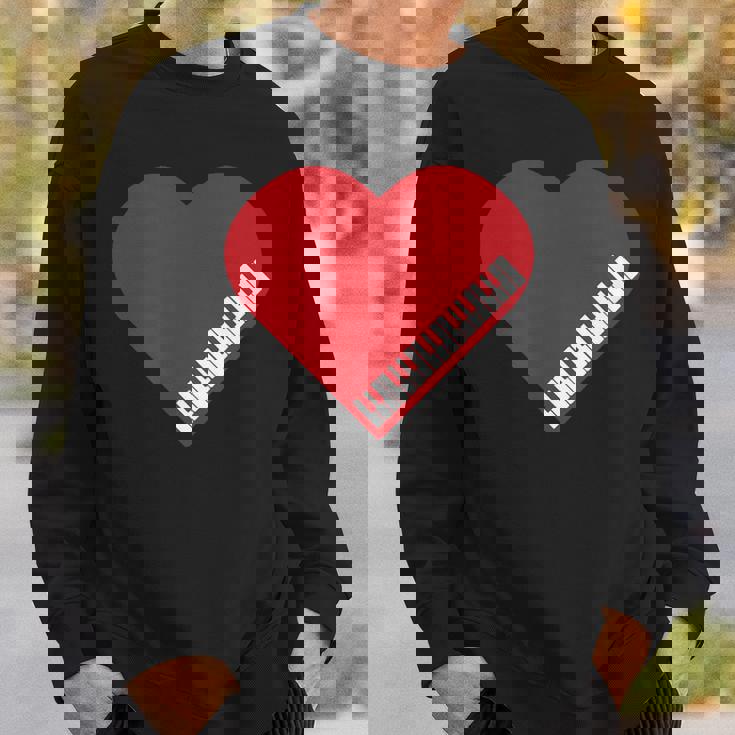 ピアノ ハート ピアノ 楽譜 ピアノスツール 鍵盤羽 スウェットシャツ 彼への贈り物