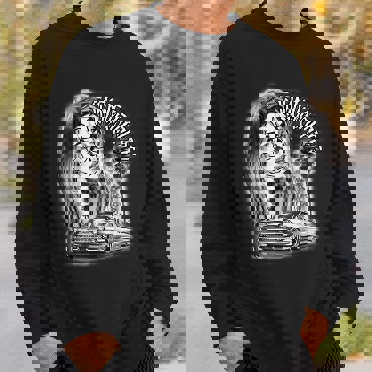 ピエロガール パヤサ×チカーノ ローライダーギャングスターブラックワーク スウェットシャツ 彼への贈り物