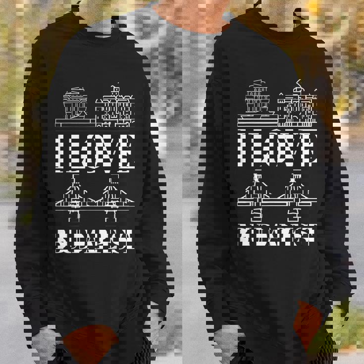 ブダペスト ハンガリー 街並み地図 旅行 スウェットシャツ 彼への贈り物