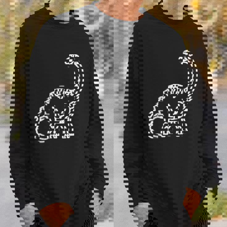 ブラキオサウルス ミニマリスト バッジ パッチライン アート 恐竜 スウェットシャツ 彼への贈り物