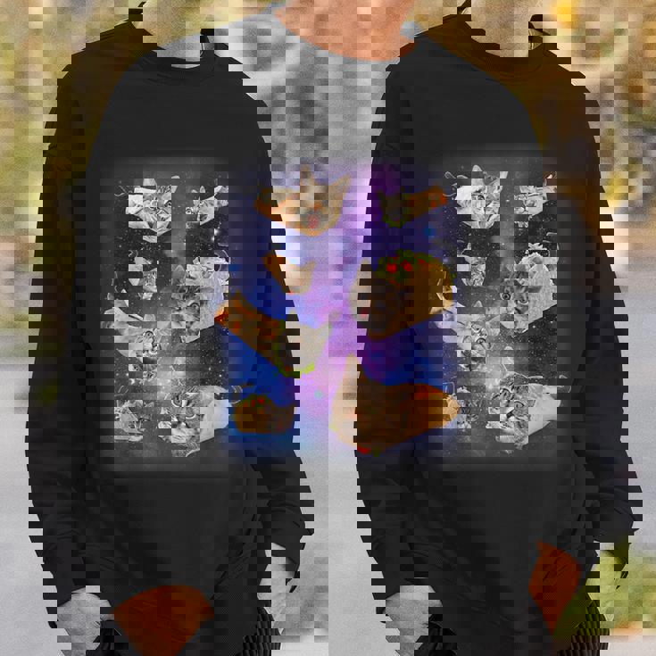 ブリトー猫とタコスキャット 宇宙 ギャラクシー ミーム タコキャット 愚かな スウェットシャツ 彼への贈り物