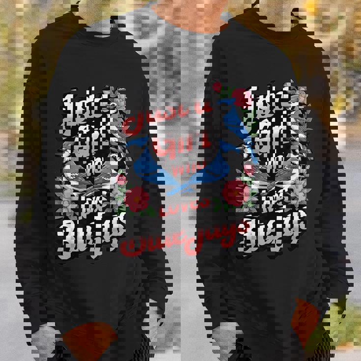 ブルージェイズが大好きな少女 バード愛好家 バードウォッチャー スウェットシャツ 彼への贈り物