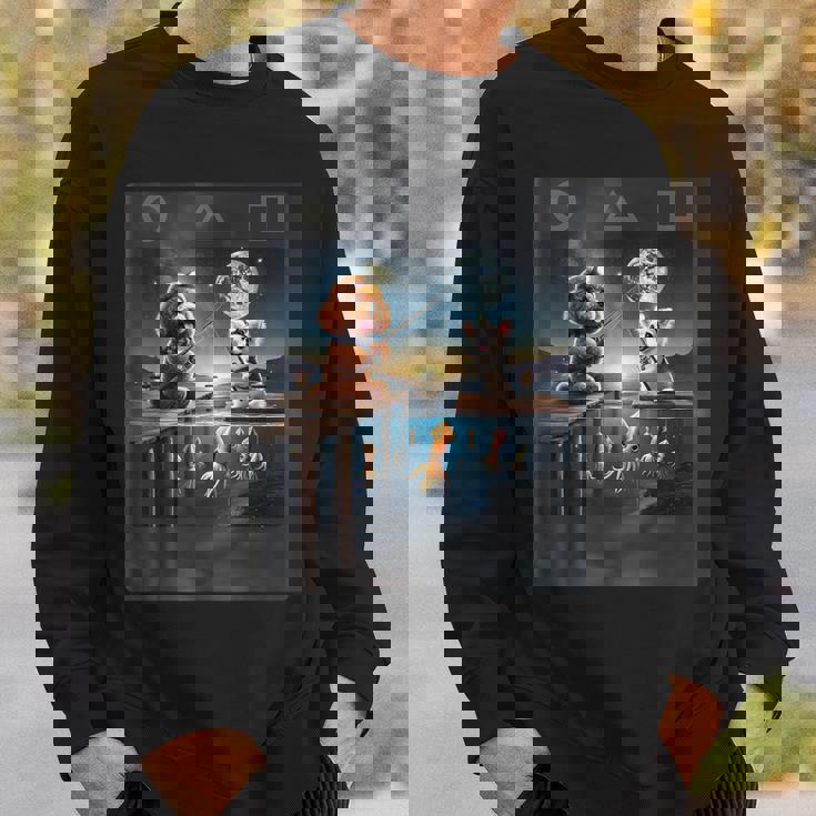 プードルとチワワのユニークなイカ釣りデザイン スウェットシャツ 彼への贈り物